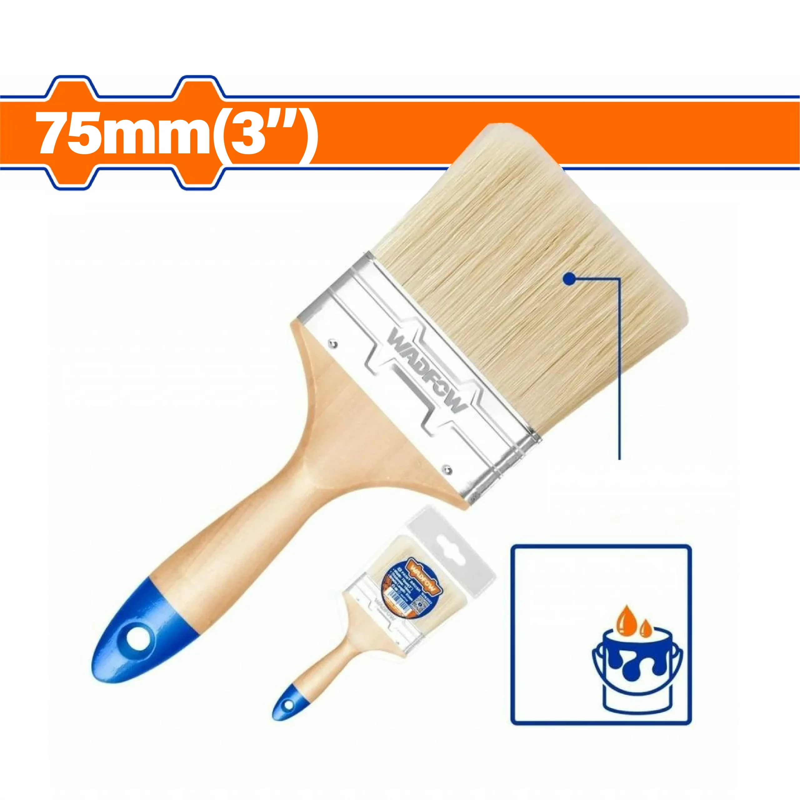 pinceau wadfow de 75mm 3 pouces